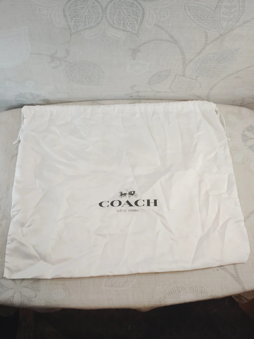 Coach White Drawstring Dust Bag